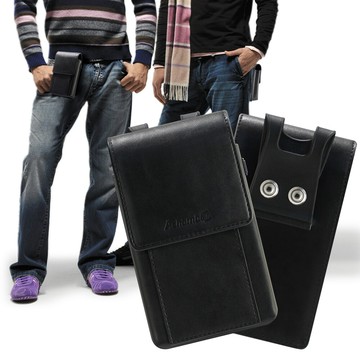 achamber for iphone xs max 酷炫通腰掛皮套-可裝兩支手機