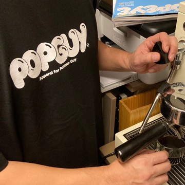 CultT自家設計 - 日系 POPGUY 寛鬆剪裁黑色短䄂TEE