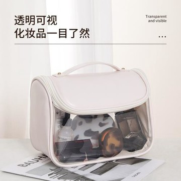 跨境化妝包新款TPU手提簡約彩妝收納包旅行防水洗漱包便攜TPU防水