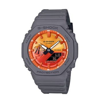 CASIO卡西歐  G-SHOCK 熾熱耀眼 搶眼火焰 熱火橘 八角形錶殼 GA-2100FL-8A_45.4mm