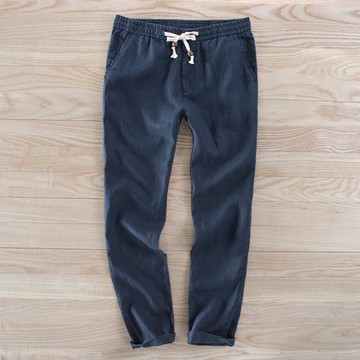 100%純亞麻褲男夏季薄款棉麻褲子男款運動男褲2025新男士休閑褲夏