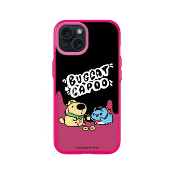 iPhone 15 Clear 粉漾桃 - 貓貓蟲咖波 Bugcat Capoo - 流體小黃狗咖波