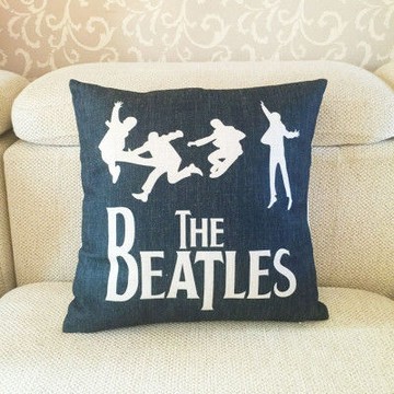 【協貿】簡約加厚亞麻跳舞男孩沙發方形抱枕含芯