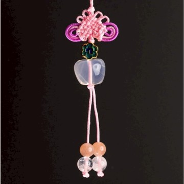 [法寶 FRAVO] 粉晶 太陽石 月光石 草莓晶 星光粉晶 桃花 景泰藍 祥雲 手工編織中國結 天然水晶 招桃花 貴人