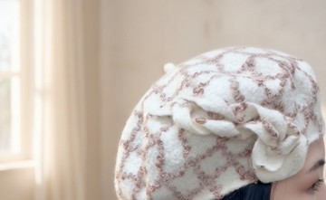 絲光美麗諾羊毛貝蕾帽 -  流光格舞