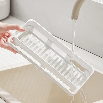 壁掛無痕黏貼式瀝水置物架/水槽菜瓜布架/抹布架 單一規格