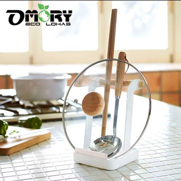 OMORY日式木柄直立式鍋蓋湯杓架
