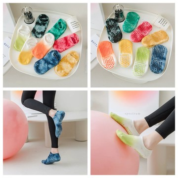 左右襪業 瑜伽襪子女船襪棉春夏專業防滑矽膠室內健身跳舞普拉提運動地板襪現貨精品---*