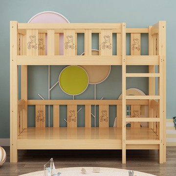 台灣公司貨 開發票 免運 簡約現代幼兒園宿舍午睡床全實木兒童床上下鋪小學生托管班雙層床 快速發貨