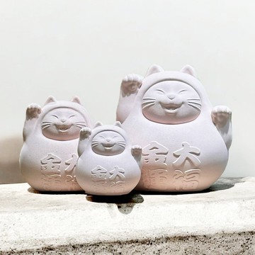 【一家祈福】圓滾滾幸運貓團圓版 (大中小三入) 戀愛粉