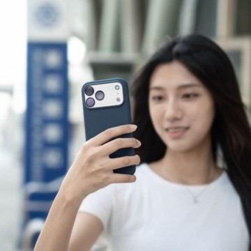 LINKASE iPhone 17全系列專用 內建SuperCard超級悠遊卡官方授權認證晶片 手機加值超悠嗶嗶殼_Silicone矽膠款(多色可選) iPhone Air (6.5吋)專用 矽膠款-錨藍色