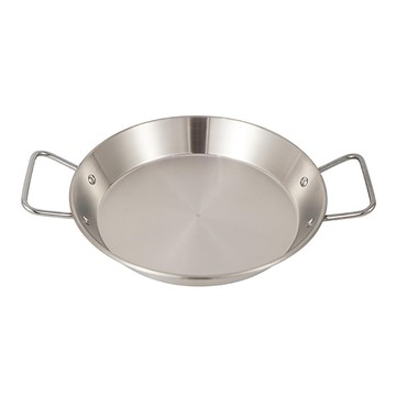 CLS 戶外野營不鏽鋼雙耳平底鍋 25cm  1個  銀色