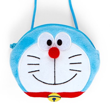 asdfkitty*哆啦A夢大臉造型包含背帶-內裡有厚度可防撞-可裝耳機.佛珠.當零錢包 卡包-日本正版商品