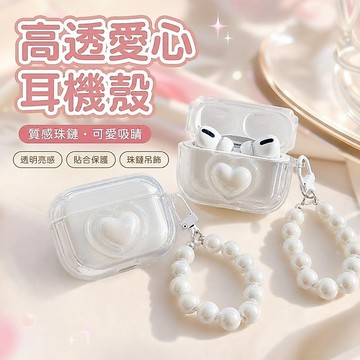 【SK上新】5-24鐳射愛心高透蘋果耳機殻4代蘋果AirPods Pro2代藍牙保護耳機套3代 防摔防掉 耳機保護套 Q