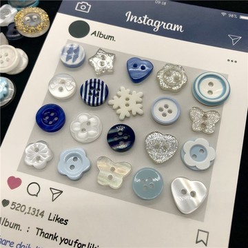 🎀免運臺灣有貨🎀ins冬日雪花係列鈕扣盲盒手工diy飾品配件異形扣子裝飾手賬本娃衣