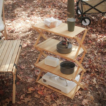 {台灣公司 可開票 免運 限時優惠}  戶外野營可折疊桌露營野餐燒烤收納架出游便攜多層置物架