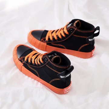 小臟橘帆布鞋女2025新款韓版百搭學生高幫1970s超火網紅港風板鞋