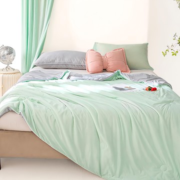 天絲極凍冰冰被 單人夏被 涼感絲 抑菌羽絲棉  香草綠  200 x 150cm