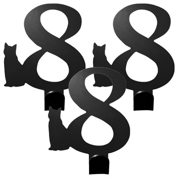 OPUS 東齊金工 當貓咪遇上數字8 掛勾  當貓咪遇上數字8 經典黑  3個