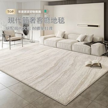 【匠俱】客廳輕奢風 地毯 160x240cm 高級感耐髒沙發茶几墊 免洗可擦臥室床邊墊 易打理地墊