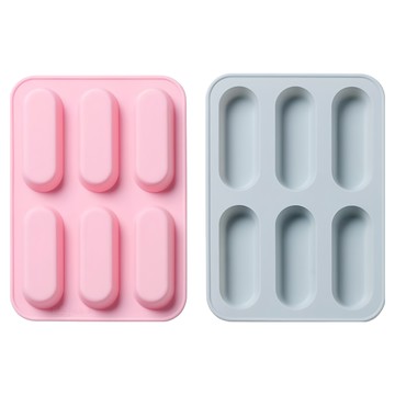6格冰棒款 接力棒/冰棒款 矽膠模具  藍色+粉色  1組
