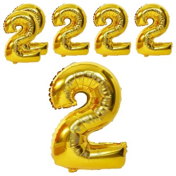 數字氣球  約32吋  亮金色  6個
