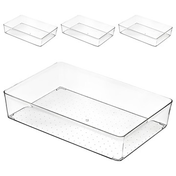 小麥購物 透明抽屜分類盒 大 C318 320g  透明色  4個