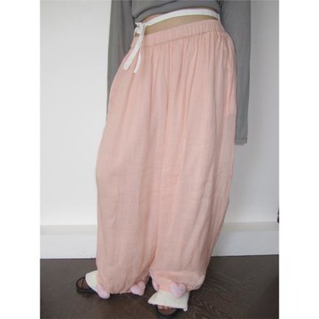 3months小個子泡泡紗闊腿褲2025秋裝新款高腰垂感休閑直筒山本褲