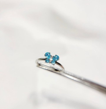 925藍色蝴蝶鑽石戒指