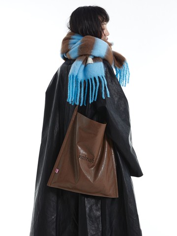 栗黃棕色 rahrah! 袋袋 5色 撞色繡線 大容量單肩包 通勤托特包