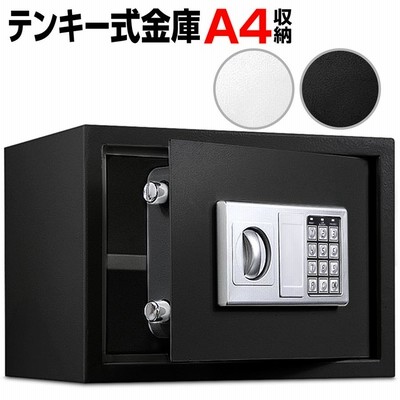 金庫 100L 黒 テンキー式 金属製 保管庫 盗難防止 防犯 家庭用 大型 金庫