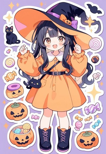 Nekono 2026 Halloween Collection Hiyori Sticker 糖果滿滿的魔女