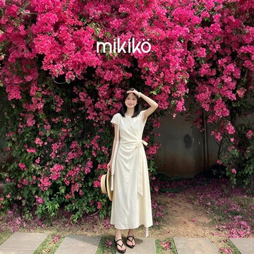 美木子｜預購｜無袖背心洋裝｜收腰綁帶顯瘦連身裙 甜美小個子氣質穿搭【1310#】