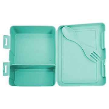 Premier 長方便當盒 附叉匙 18cm  水藍色  1個