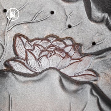 泥巴人 荷意干泡盤窯變鎏金蓄水壺承日式復古小茶盤儲水排水兩用