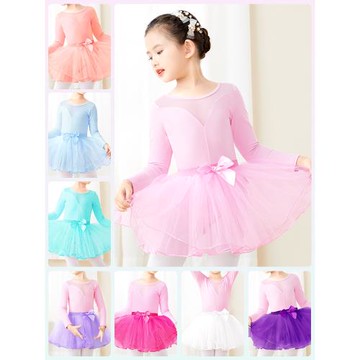 兒童舞蹈服半身裙芭蕾舞裙蓬蓬紗裙練功服跳舞裙粉色裙子女童短裙