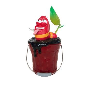 公仔q版歡樂桶  氛圍燈無線藍芽音箱 紅色大眼逗逗蟲 - (紅色 q 桶)