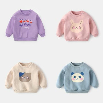 Baby童衣 韓版可愛印花長袖上衣 男女童上衣 兒童T-Shirt 88966