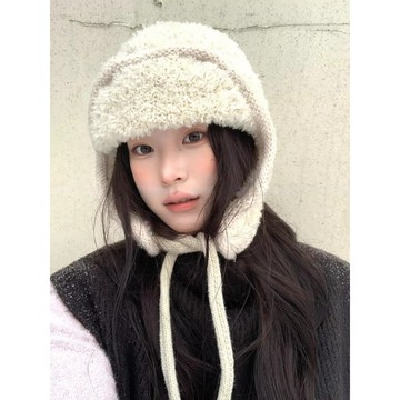 ✈️隔日出🔥韓系毛絨保暖護耳雷鋒帽女秋冬戶外加厚防寒大頭百搭圍針織帽子