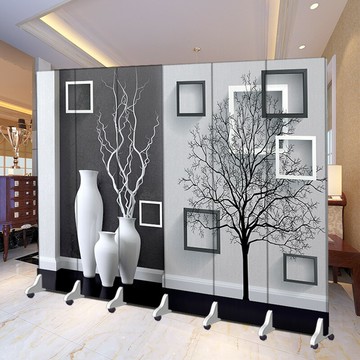 優購生活 北歐屏風現代客廳隔斷墻折疊推拉辦公室裝飾遮擋床簡約移動折屏屏風櫃 屏風 隔間 客廳 玄關櫃 隔板 屏風架訂製