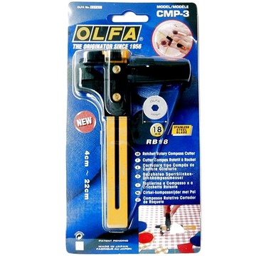 OLFA 日本布料割圓器CMP-3切圓器圓形裁布刀圓形切布刀布料切圓刀圓形裁刀圓形裁切刀圓規刀切圓工具圓切割器