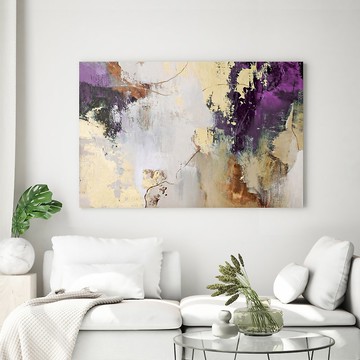 紫色抽象畫 | 紫色抽象牆面藝術 | 紫色 | 粉紅色雪崩 2