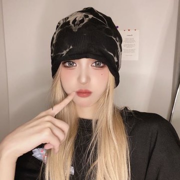 歐美日系小眾薄款扎染包頭巾帽男女新款帽子百搭個性時髦堆堆帽潮