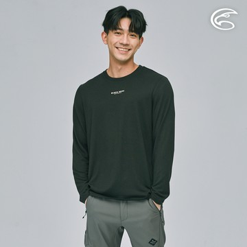 ADISI 男長袖天絲鋅離子消臭快乾圓領T AL2311114 (S-2XL) 極限黑｜城市綠洲