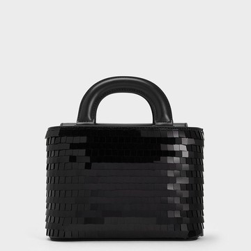 亮片手提小方包