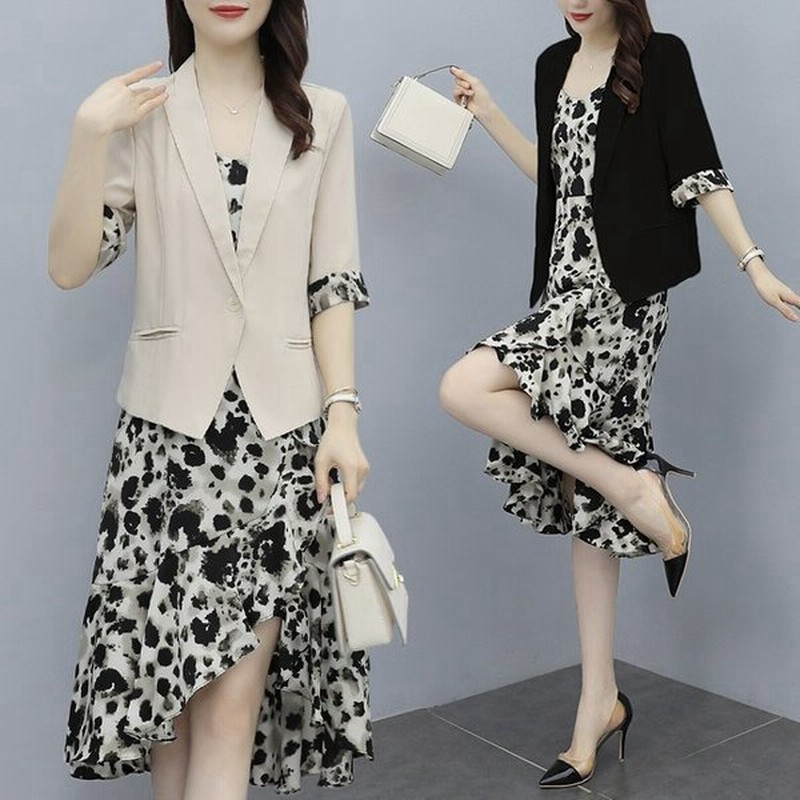 セットアップ ジャケット ワンピース柄 クール エレガント 通勤 通学 オフィス お出かけ 春夏 通販 Lineポイント最大get Lineショッピング