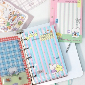 小狗巴士VOL.9 可愛鹽系 M5活頁書簽內頁 卡紙分隔頁雙面閃砂