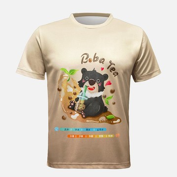 Anti-Arctic 吸濕快排 短袖T恤 珍珠奶茶熊 卡其(男女同款)