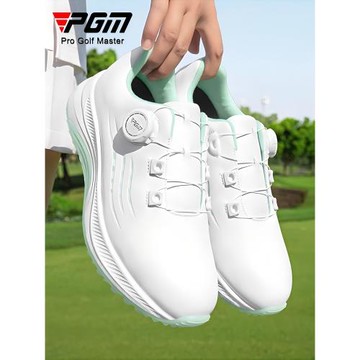 PGM 高爾夫球鞋女士防水增高女鞋旋鈕鞋帶防滑鞋釘輕量緩震中底
