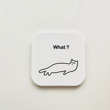 a_good_bb_貓咪方形陶瓷吸水杯墊_what?